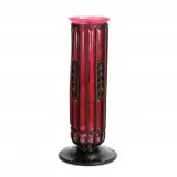 for Majorelle Art Deco Pink Lavender Glass and Wrought-Iron Vase. by Daum, 1930, Markings to the bottom of the glass read, Daum, Nancy France, L Majorelle, sold Dec 2019