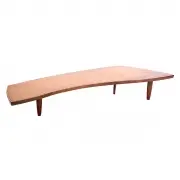 George Nakashima, for Widdicomb Origins Line SUNDRA Coffee Table Model 200., Walnut with inset birdseye birch top over three flat tapering conical legs