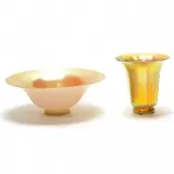 Aurene Crystal Vase Together With a Calcite Aurene Bowl. by Alexander Joseph von Steuben, sold Aug 2019