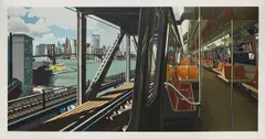 D Train by Richard Estes, 1988, Screenprint in colors, on three laminated sheets of custom-made German museum board, with full margins, sold Oct 2018