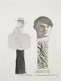 David Hockney, The Student: Homage to Picasso, 1973, Etching, on Arches paper, with full margins