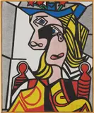 Richard Pettibone, Roy Lichtenstein, Woman with Flowered Hat, 1970, Screenprint in colors, on canvas, on miniature stretcher bars with the original wood frame