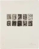 Jasper Johns, 0-9, 1975, Etching with aquatint, on Barcham Green paper, with full margins