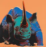 Black Rhino, from Endangered Species by Andy Warhol, 1983, Screenprint in colors, on Lenox Museum Board, the full sheet, sold Oct 2018