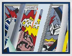 Roy Lichtenstein, Reflections on Crash, from Reflections Series, 1990, Lithograph, screenprint, relief and metallized PVC collage with embossing in colors, on Somerset paper, with full margins