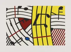 Roy Lichtenstein, Musical Notes (Composition IV), 1995, Screenprint in colors, on Rives BFK paper, with full margins