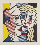 Roy Lichtenstein, The Couple, from Expressionist Woodcut Series, 1980, Woodcut and embossing in colors, on Arches Cover paper, with full margins