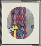 Roy Lichtenstein, Water Lilies - Blue Lily Pads, from Water Lilies Series, 1992, Color screenprinted enamel on processed and swirled stainless steel, contained in the artist's painted relief wood frame