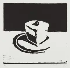 Chocolate Pie by Wayne Thiebaud, 1964/2008, Woodcut, on wove paper, with full margins, sold Oct 2018