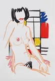 Tom Wesselmann, Monica Sitting with Mondrian, 1989, Screenprint in colors, on Museum board, with full margins