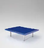 Yves Klein, Table Bleu KleinTM / Klein Blue® Table, designed 1961, IKB pigment, glass, Plexiglas, chrome-plated metal