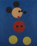 Mickey (Blue Glitter) by Damien Hirst, 2016, Screenprint in colors with glitter, on wove paper, the full sheet, sold Oct 2018