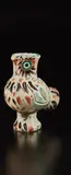 Pablo Picasso, Wood-owl (Chouette), 1969, White earthenware turned vase, painted in colors with boring-rod engraving and partial brushed glaze; ceramic, Madoura edition