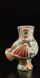 Pablo Picasso, Wood-owl (Chouette), 1959, White earthenware turned vase, painted in colors, knife engraved and partially glazed; ceramic, Madoura edition