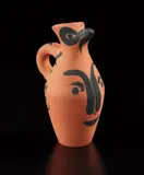 Yan face (Yan visage) by Pablo Picasso, 1963, Ceramic pitcher painted in black; ceramic, Madoura edition, sold Oct 2018