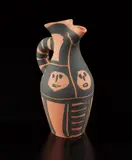 Little-headed Yan (Yan petites têtes) by Pablo Picasso, 1963, Ceramic pitcher painted in black; ceramic, Madoura edition, sold Oct 2018