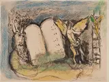 Vision of Moses, second state by Marc Chagall, 1968, Lithograph in colors, on wove paper, the full sheet, sold Oct 2018
