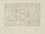 Lyonel Feininger, Mühlenstrasse, Swinemünde (Muhle Street, Swinemunde), 1916, Etching, on wove paper, with full margins
