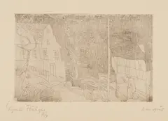 Abendgruss (The Evening Greeting) by Lyonel Feininger, 1916-17, Etching, on cream laid paper, with margins, very slightly trimmed at the lower sheet edge, offered Oct 2018