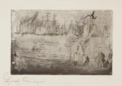 Der Reeder (The Privateer) by Lyonel Feininger, 1911-12/1950, Etching and drypoint, on Arches paper, with full margins, sold Oct 2018