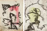 Joan Miró, Rupestres IX; and Rupestres X (Cave Paintings IX; and Cave Paintings X), 1978, Two etchings in colors, on Arches paper, the full sheets