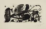 Joan Miró by Joan Miró, 1974, Lithograph in black and beige, on Guarro paper, with full margins, sold Oct 2018