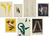 Various Artists, Paroles Peintes IV (Painted Words IV), 1970, The complete set of seven etchings and aquatints (five in color), on Richard de Bas paper, all loose (as issued) with wove paper folios and contained the original beige linen portfolio and slipcase