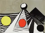 Le Bateau lavoir (The Laundry Boat) by Alexander Calder, 1969, Lithograph in colors, on wove paper, the full sheet, with an accompanying certificate of authenticity from Galerie Maegh, sold Oct 2018