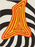 Zèbre jaune et zèbre noir (Zebra Yellow and Zebra Black) by Alexander Calder, 1976, Lithograph in colors, on wove paper watermark Maeght, the full sheet, sold Oct 2018