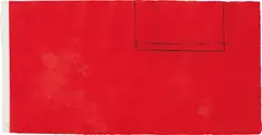 Red Open with White Line by Robert Motherwell, 1979, Etching and aquatint in colors, on Georges Duchêne Hawthorne of Larroque handmade paper, the full sheet, sold Oct 2018
