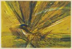 Untitled (Bird) by Wayne Thiebaud, 1958, Screenprint in colors, on wove paper, with full margins, sold Oct 2018