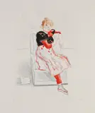 David Hockney, Celia Observing, 1976, Etching and aquatint in colors, on Rives BFK paper, with full margins