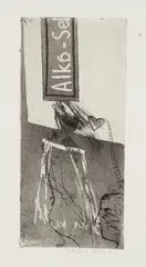 Alka Seltzer by David Hockney, 1961, Etching and aquatint, on Crisbrook handmade paper, unevenly trimmed at the left and right sheet edges, sold Oct 2018