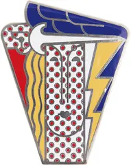 Modern Head Brooch by Roy Lichtenstein, 1968, Color enamel on metal, sold Oct 2018
