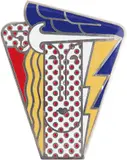 Roy Lichtenstein, Modern Head Brooch, 1968, Color enamel on metal