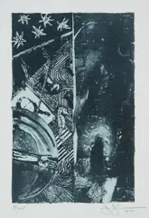 Summer (Blue) by Jasper Johns, 1991, Lithograph in colors, on pale blue J. Whatman paper, with full margins,, sold Oct 2018