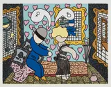 William Copley, Man and Woman, 1978, Screenprint in colours, on Somerset paper, with full margins
