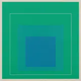 WLS III, from White Line Squares (Series I) by Josef Albers, 1966, Lithograph in colors, on Arches Cover paper, with full margins, sold Oct 2018