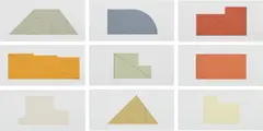 Multiple Panel Paintings 1973-1976, edition B by Robert Mangold, 1988, The complete set of nine screenprints in colors, on Fabriano paper, with title page and full margins, with the original , sold Oct 2018