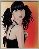 Elena and Cressie Get Ready for the Party. 4 by Julian Opie, 2011, Screenprint, on Perspex with background inkjet print in colors on paper, the full sheet, contained in the original alumi, sold Oct 2018