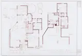 Mark Bennett, Home of Mike and Carol Brady [The Brady Brunch], from TV Sets and the Suburban Dream, 1995, Graphite and ink drawing on vellum