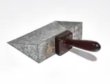 H. C. Westermann, Dust Pan, 1972, Galvanized sheet metal, brass, and Vermilion wood