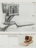 Christo, Ericsson Display Monitor Unit 3111, Wrapped Project for Personal Computer, 1985, Lithograph with photograph, twine and plastic collage, on Arches Cover paper mounted to Museum board (as issued), the full sheet