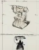 Christo, Wrapped Telephone, Project for L.M. Ericcson Model, 1985, Lithograph with photograph, twine and fabric collage, on Arches Cover paper mounted to Museum board (as issed), the full sheet