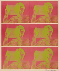 Untitled by Bruce Nauman, 1970, Offset lithograph in colors, on Kromekote paper, with full margins, sold Oct 2018