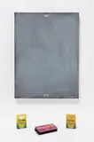 Jim Hodges, Two Way Mirror, 2005, Screenprint on chalkboard, eraser and two boxes of chalk, all contained in the original grey cardboard box