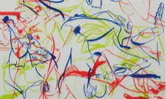 Sue Williams, Untitled, 1997, Three screenprints in colors, on transparent Mylar paper layered (as issued), the full sheets