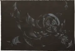 Fourteenth Stone by Lee Bontecou, 1968-72, Lithograph in white, on black laid Japan paper, the full sheet, sold Oct 2018