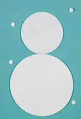 Fuzzy Snowman by Gary Hume, 2000, Blue flocked ground with detachable white fuzzy felt circles, on heavy wove paper, the full sheet, sold Oct 2018