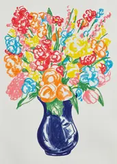 Flowers by Jeff Koons, 2001, Lithograph in colors, on Somerset Velvet paper, with full margins, sold Oct 2018